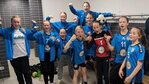 JSG Weserbergland weibliche D Jugend Handball Regionsoberliga Siegerfoto Kabine